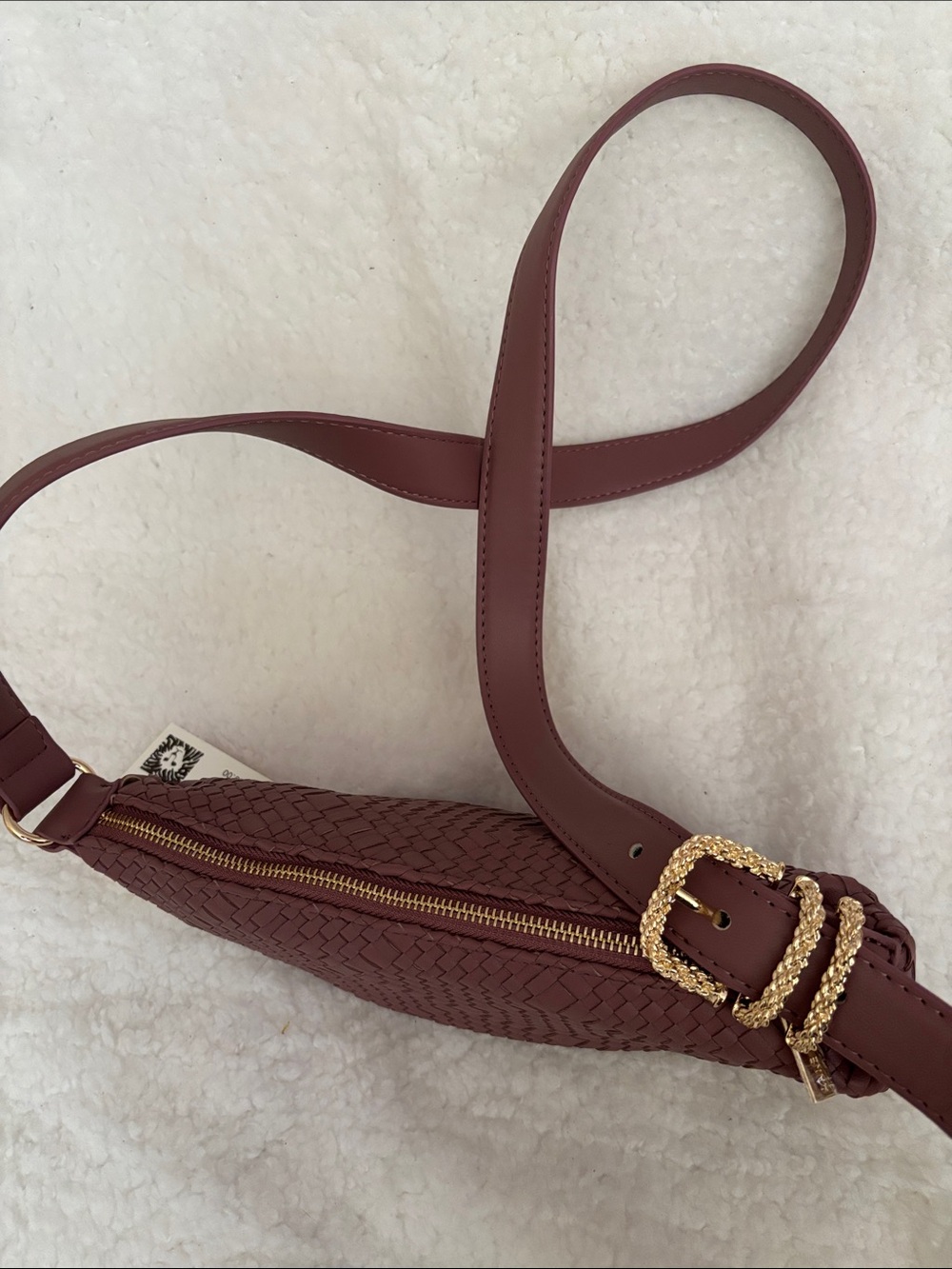 Woven Crossbody Bag in Dusty Pink - Picture 6 of 9